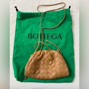Camel Bottega Intrecciato Mini Pouch